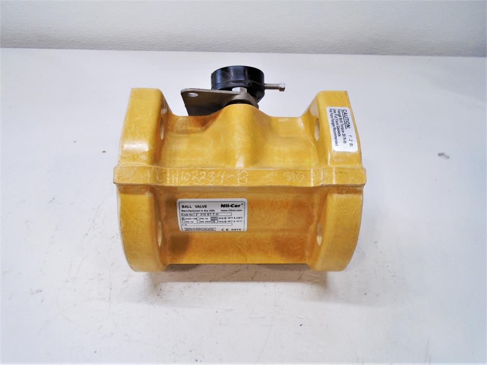 Nil-Cor 2" 150# Fiberglass Ball Valve, Code 2" 310-ST-T-H